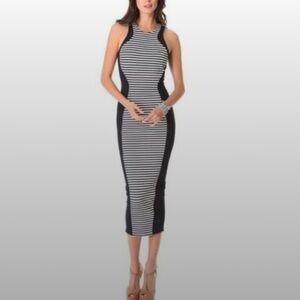 Torn by Ronny Kobo striped sheath professional quality modern dress S